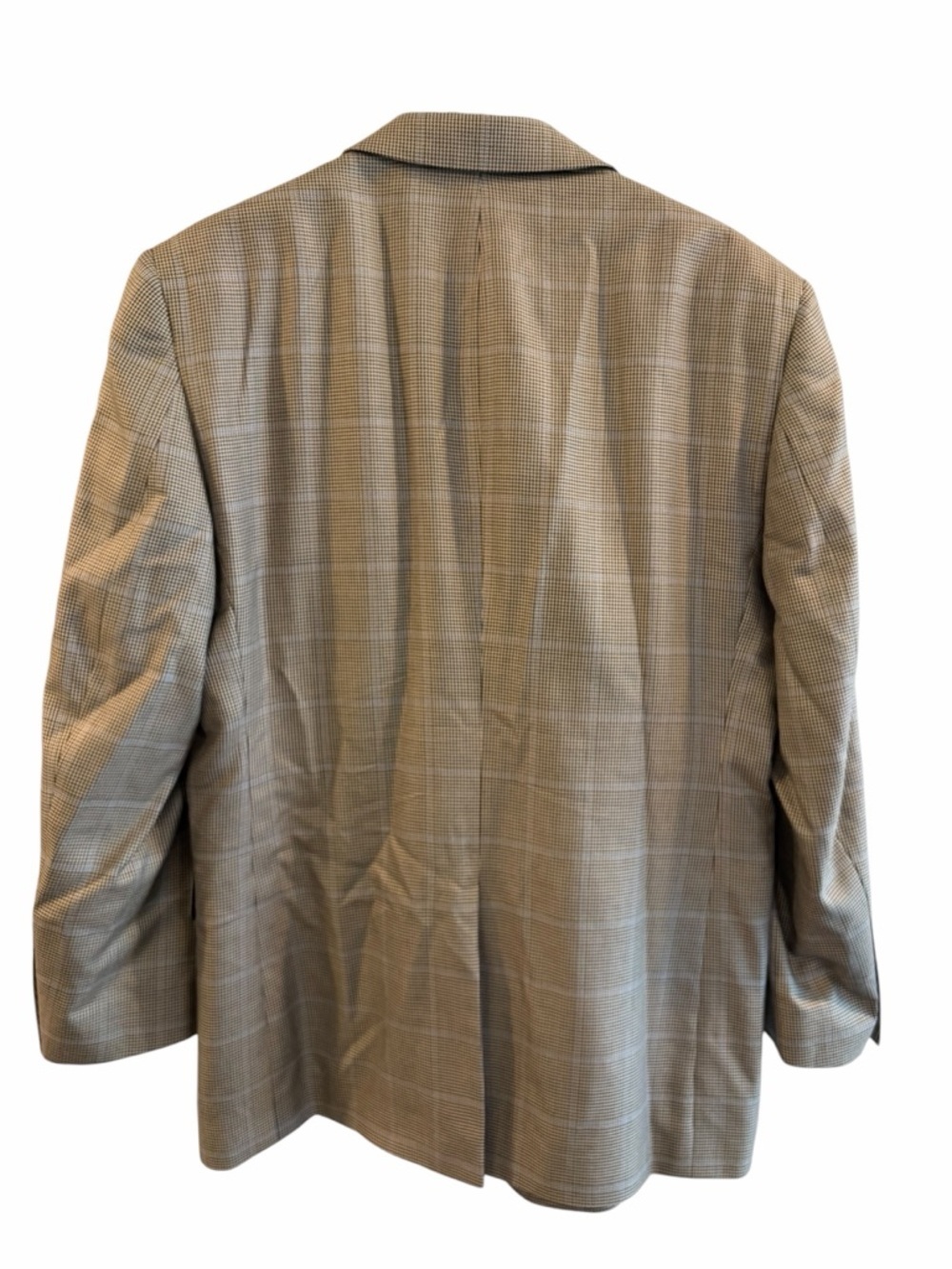 Jos A Bank Gray Houndstooth Plaid Blazer Silk Wool Sport Coat Men’s 42R - Picture 2 of 8